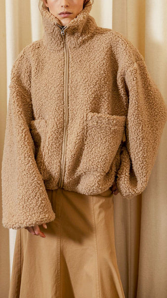 PROJECT AJ117 TEDDY CAMEL JACKET
