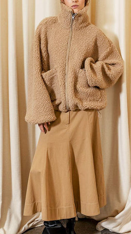PROJECT AJ117 TEDDY CAMEL JACKET