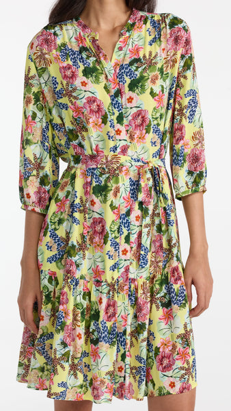 SALONI TYRA PLUMERIA LEMON DRESS