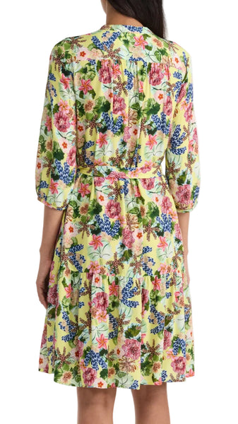 SALONI TYRA PLUMERIA LEMON DRESS