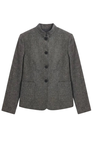 Rosso35 houndstooth jacket, luxury Italian tailored blazer, micro-check women's suit jacket, mandarin collar designer jacket, luxury women's tailoring
high-end Italian workwear, quiet luxury suit jacket, structured check blazer, sophisticated women's tailoring, designer houndstooth suit jacket