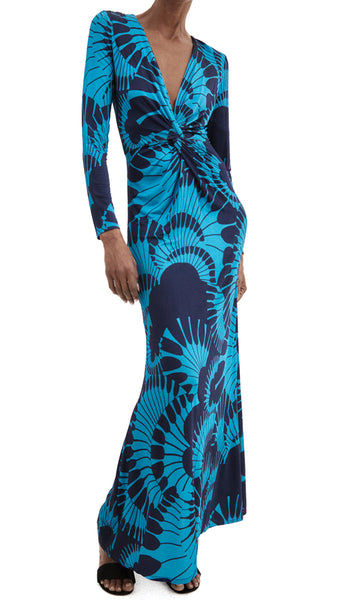 SMYTHE BLUE GRAPHIC KNOT DRESS