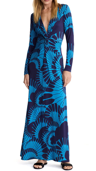 SMYTHE BLUE GRAPHIC KNOT DRESS