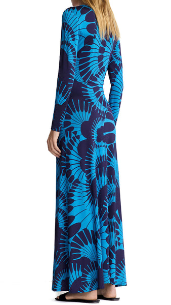 SMYTHE BLUE GRAPHIC KNOT DRESS
