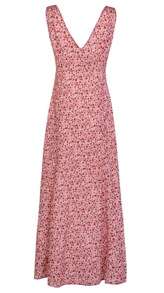 Pink floral dress on a white background