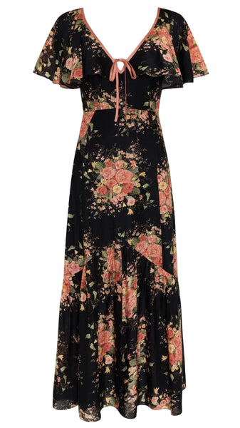 Floral patterned dress on a white background