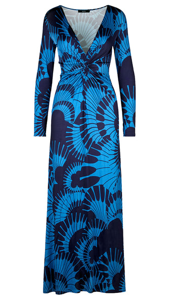 SMYTHE BLUE GRAPHIC KNOT DRESS