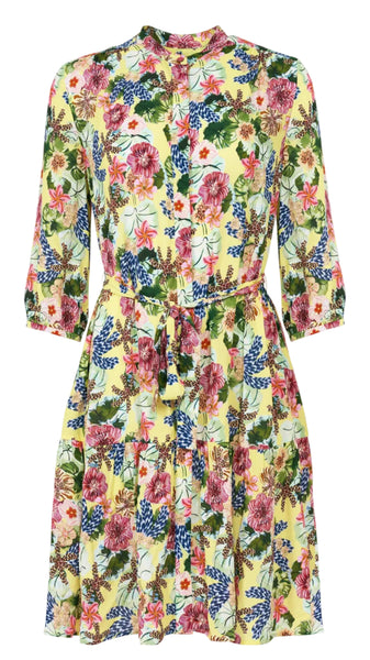 SALONI TYRA PLUMERIA LEMON DRESS