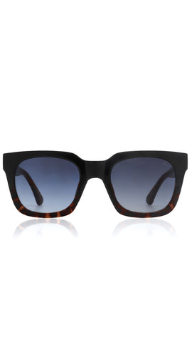 A.KJAERBEDE NANCY BLACK DEMI TORTOISE SUNGLASSES