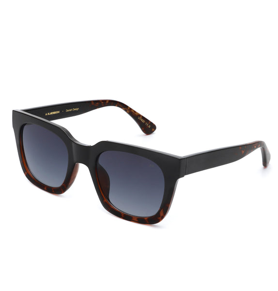 A.KJAERBEDE NANCY BLACK DEMI TORTOISE SUNGLASSES