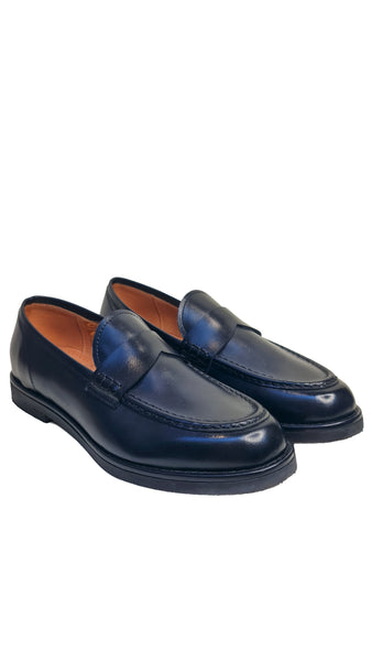 ALBERTO FASCIANI FELICIA VITELLO BLUE LOAFERS