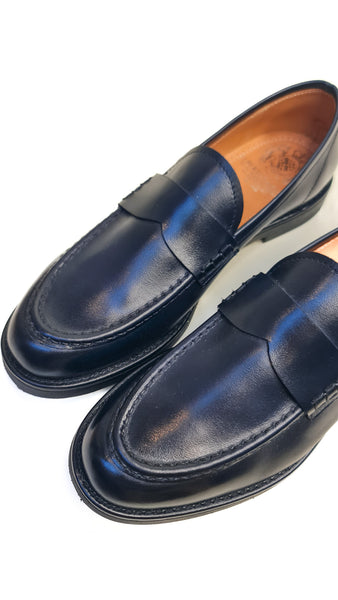 ALBERTO FASCIANI FELICIA VITELLO BLUE LOAFERS