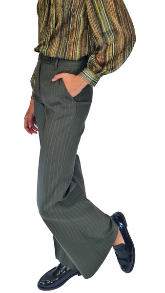 TRUE ROYAL BIANCA PINSTRIPE TROUSERS