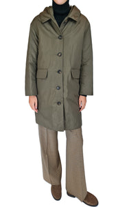 ROSSO 35 KHAKI HOODED COAT