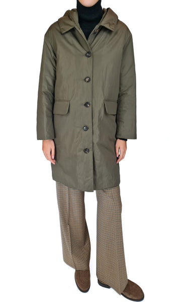 ROSSO 35 KHAKI HOODED COAT