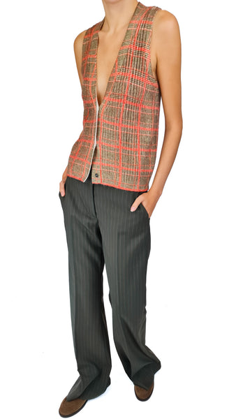TRUE ROYAL BIANCA PINSTRIPE TROUSERS