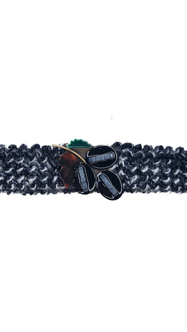 EXQUISITE J GREY LEAF BELT