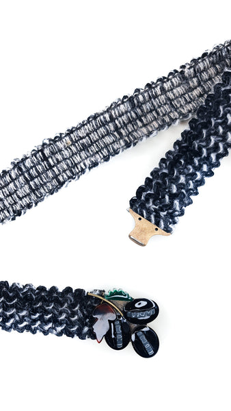EXQUISITE J GREY LEAF BELT