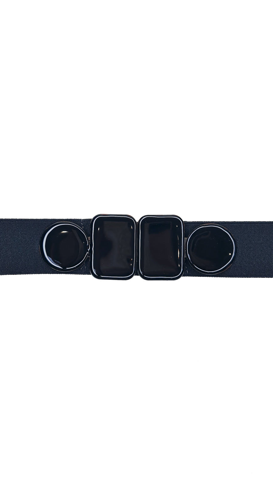 EXQUISITE J BLACK ENAMEL BELT