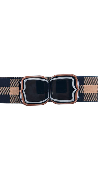 EXQUISITE J CARAMEL PLAID BELT