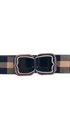 EXQUISITE J CARAMEL PLAID BELT