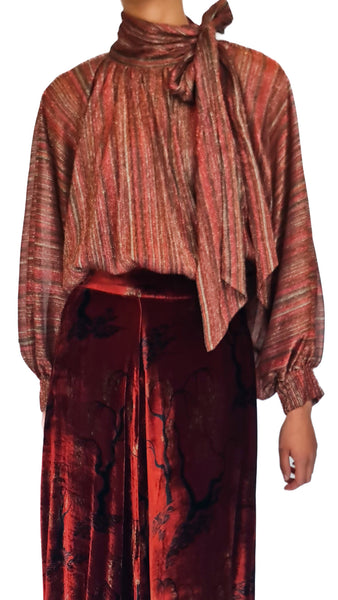 SIYU PLEATS RED BAMBOLA TOP