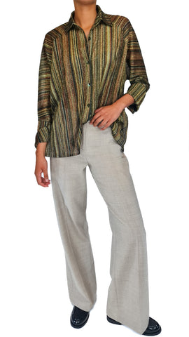 SIYU GREEN PLEATS BAMBOLA SHIRT