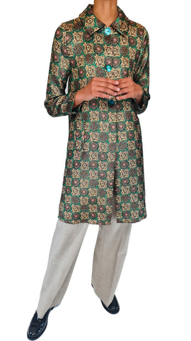 SIYU CIRCLE CLOQUE DRESS COAT GREEN