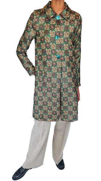 SIYU CIRCLE CLOQUE DRESS COAT GREEN