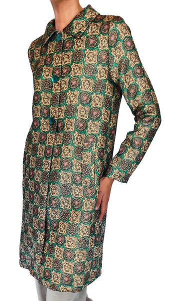 SIYU CIRCLE CLOQUE DRESS COAT GREEN