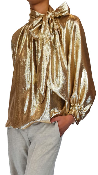 SIYU SILK LAME GOLD SHIRT