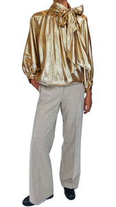 SIYU SILK LAME GOLD SHIRT