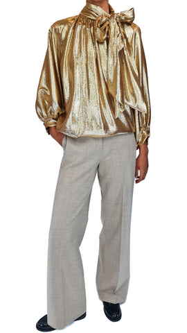 SIYU SILK LAME GOLD SHIRT