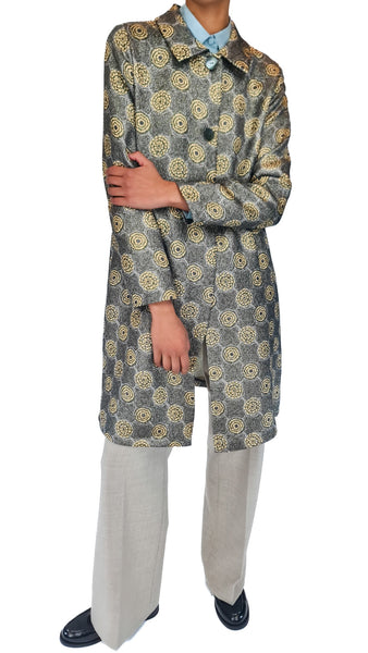 SIYU CIRCLE CLOQUE DRESS COAT GREY