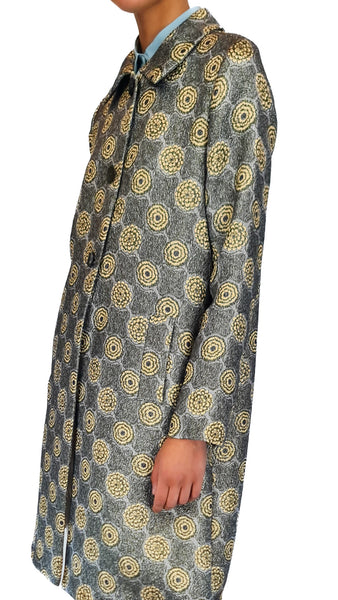 SIYU CIRCLE CLOQUE DRESS COAT GREY