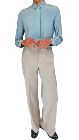 CALIBAN DUCK EGG SILK SHIRT