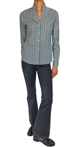 CALIBAN BROWN COTTON LINK SHIRT