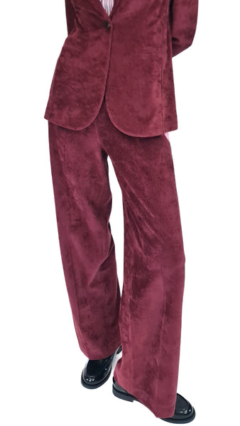 CIRCOLO BURGUNDY CORD TROUSERS