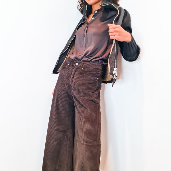 CALIBAN CHOCOLATE SILK SHIRT