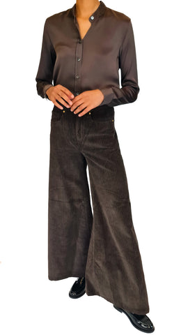 CALIBAN CHOCOLATE SILK SHIRT