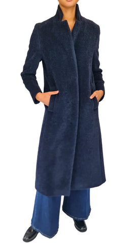 CINZIA ROCCA LONG NAVY ALPACA COAT