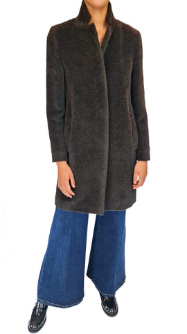 CINZIA ROCCA CHOCOLATE SHORT ALPACA COAT