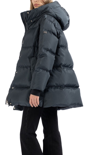 LEMPELIUS ANU GRAPHITE BLUE DOWN COAT