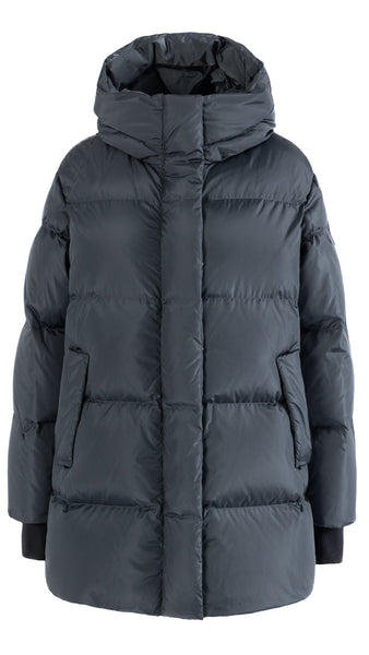 LEMPELIUS ANU GRAPHITE BLUE DOWN COAT