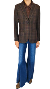 CIRCOLO BROWN CHECK LUX BLAZER