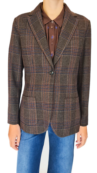 CIRCOLO BROWN CHECK LUX BLAZER