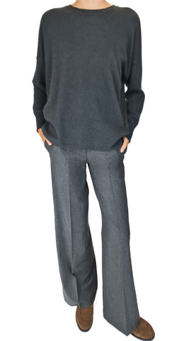 PUROTATTO GRIGIO CASHMERE ROUNDNECK JUMPER