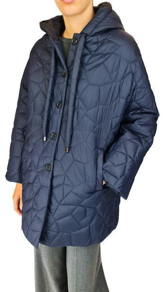 ROSSO35 NAVY HOODED COAT