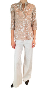 CALIBAN BEIGE PRINT SHIRT