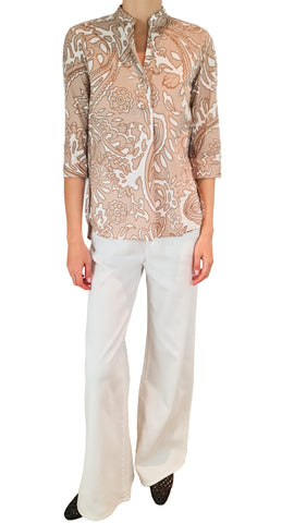 CALIBAN BEIGE PRINT SHIRT